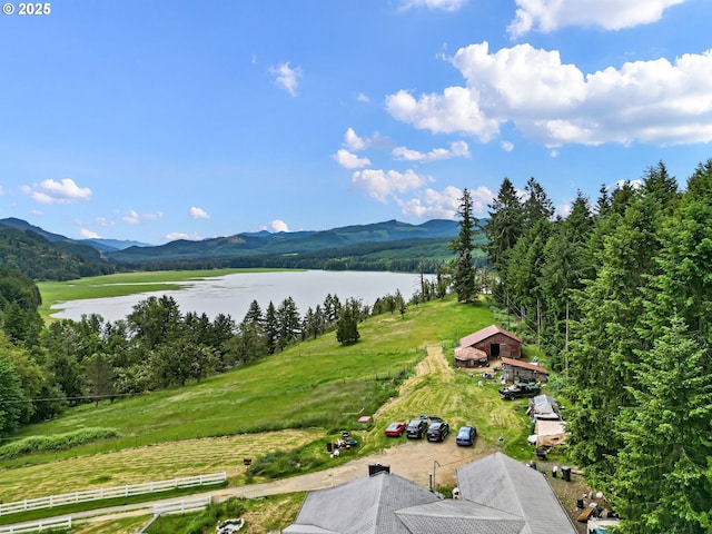 36285 Row River Rd, Cottage Grove, OR 97424 - drone / aerial view of a water and mountain view