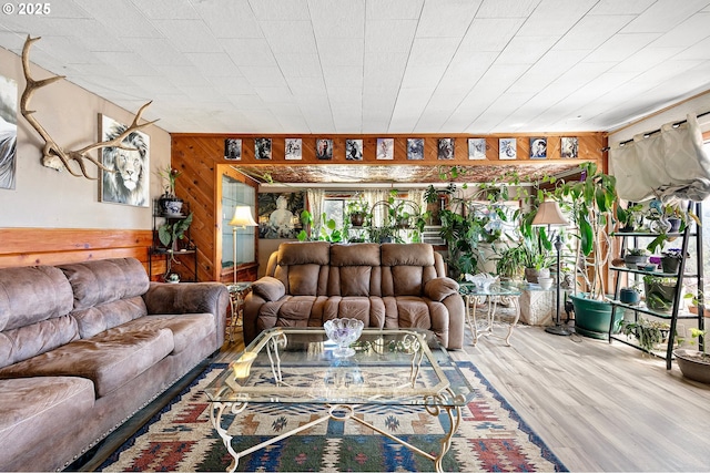 36285 Row River Rd, Cottage Grove, OR 97424 - living area with wooden walls and wood finished floors