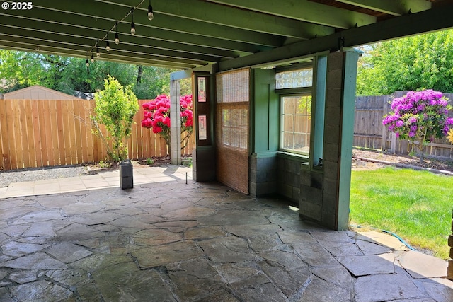 view of patio / terrace featuring a fenced backyard