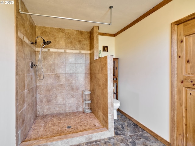 10093 Wiseacre Ln NE, Aurora, OR 97002 - bathroom featuring plenty of natural light, crown molding, baseboards, and stone finish floors