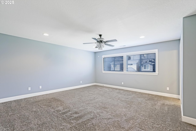 17067 NW Catalpa St, Portland, OR 97229 - carpeted empty room featuring a ceiling fan, recessed lighting, and baseboards