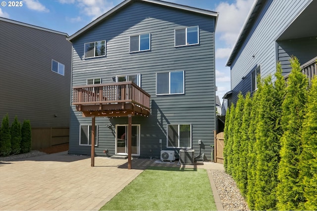 17067 NW Catalpa St, Portland, OR 97229 - rear view of property featuring a deck, a patio, and central air condition unit