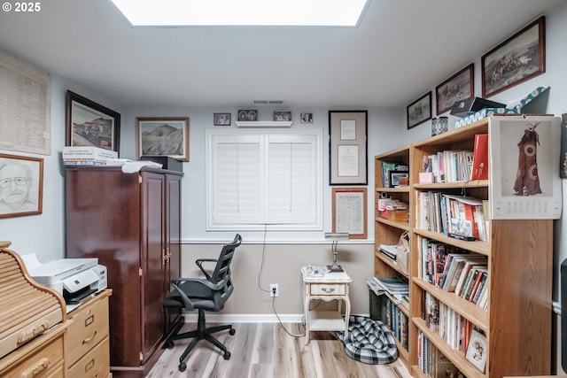 office featuring light hardwood / wood-style flooring