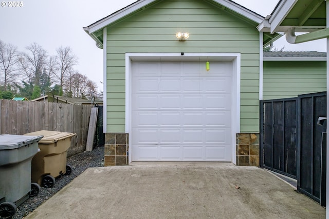 view of garage