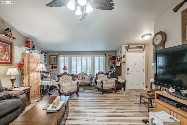 living room featuring light hardwood / wood-style flooring