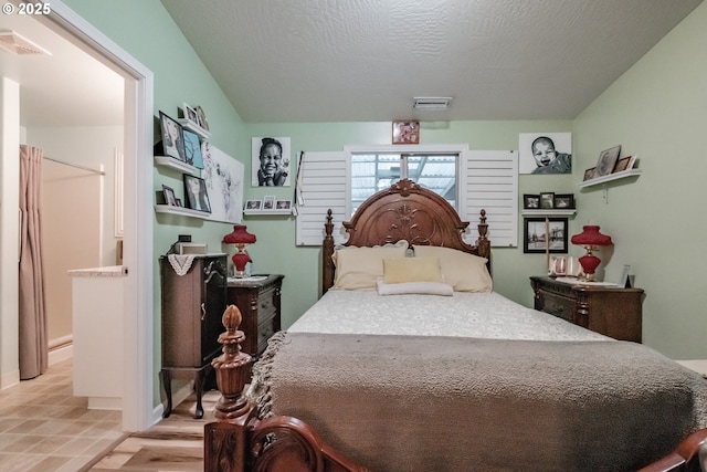 bedroom with a textured ceiling