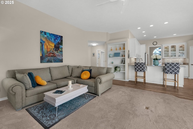 living room featuring light hardwood / wood-style flooring