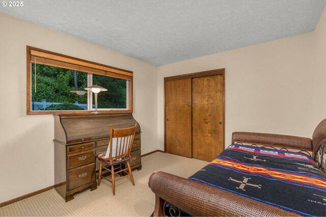 16020 SE Monner Rd, Happy Valley, OR 97086 - bedroom with light colored carpet, baseboards, and a closet