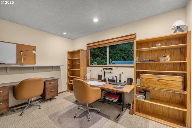 16020 SE Monner Rd, Happy Valley, OR 97086 - office area with light carpet, a textured ceiling, and recessed lighting
