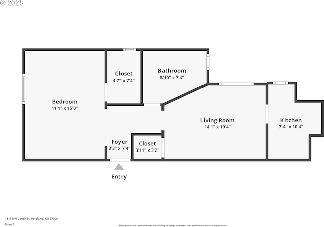 1811 NW Couch St Unit 210, Portland, OR 97209 - view of floor plan / room layout