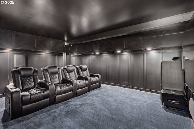 11175 S Riverwood Rd, Portland, OR 97219 - carpeted home theater room featuring a decorative wall