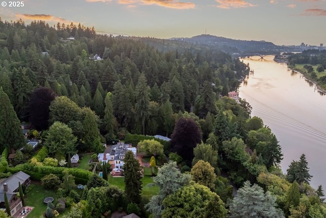 11175 S Riverwood Rd, Portland, OR 97219 - aerial overview of property's location with a large body of water and a heavily wooded area