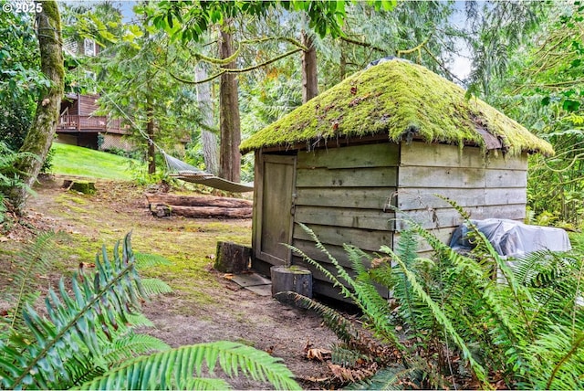 view of shed