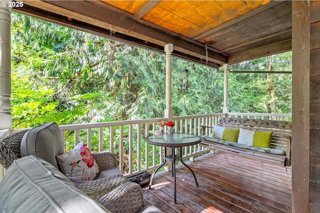 view of wooden deck