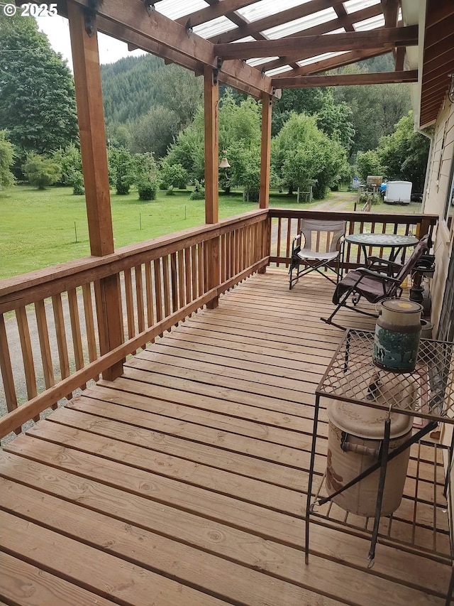 34376 State Highway 38, Scottsburg, OR 97473 - wooden terrace with a pergola and a yard