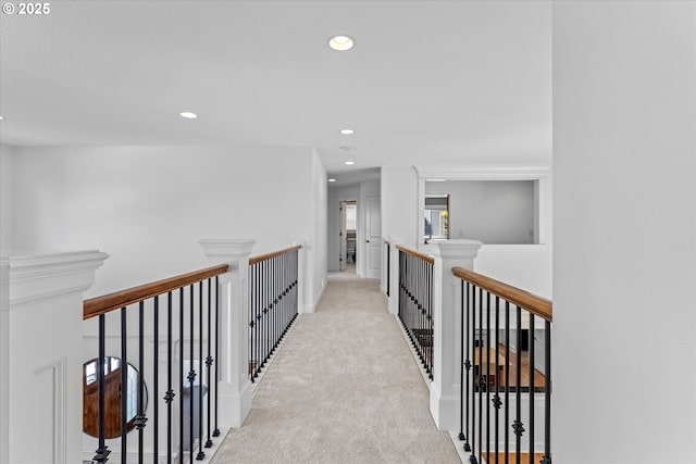 100 Garibaldi St, Lake Oswego, OR 97035 - corridor with an upstairs landing, carpet, and recessed lighting