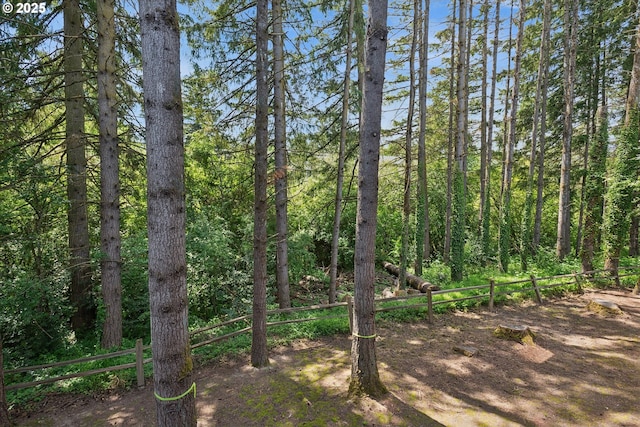 view of tree filled area