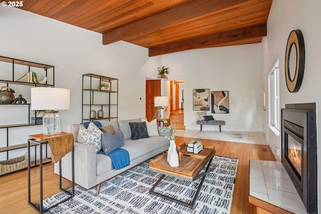 630 SW Viewmont Dr, Portland, OR 97225 - living room featuring wood finished floors and wood ceiling