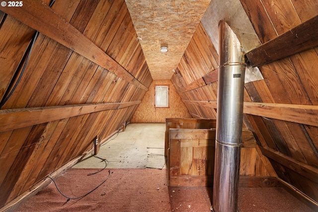 view of unfinished attic
