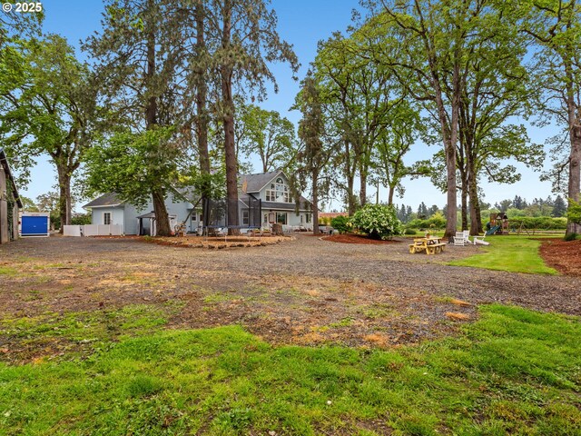 view of yard with fence