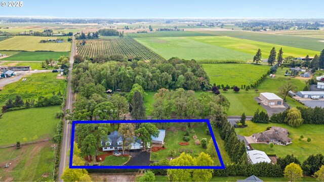23751 Schultz Rd, Aurora, OR 97002 - overview of rural landscape featuring rows of crops and property boundaries highlighted