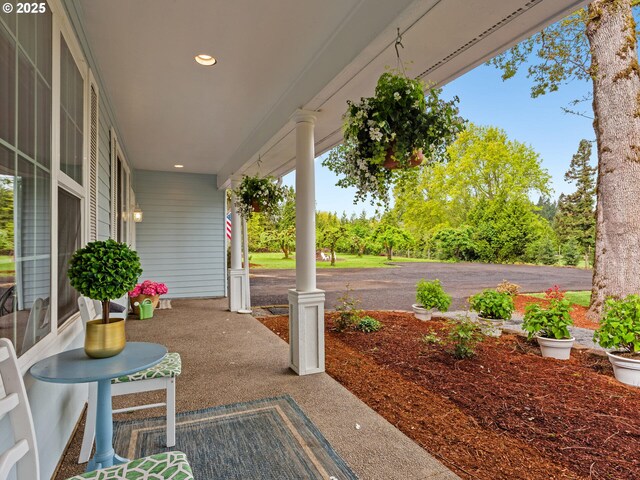 view of patio with a porch