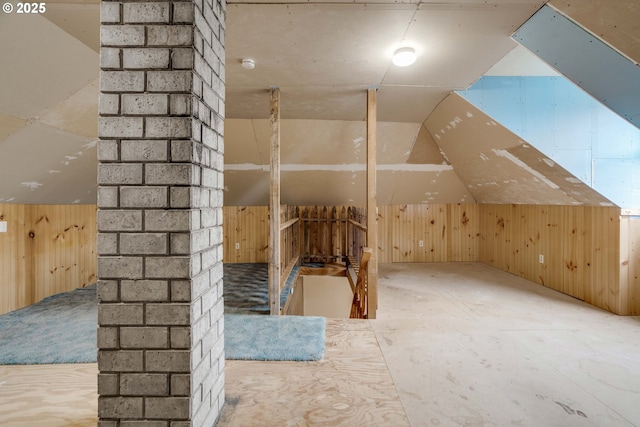 10303 SE Bull Run Rd, Corbett, OR 97019 - bonus room featuring lofted ceiling and wooden walls