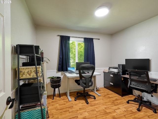 4887 S Elliott Prairie Rd, Woodburn, OR 97071 - office space with light wood-type flooring and a wainscoted wall