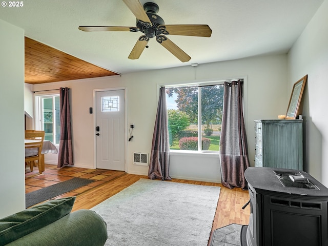 4887 S Elliott Prairie Rd, Woodburn, OR 97071 - living area with ceiling fan and light wood-style floors