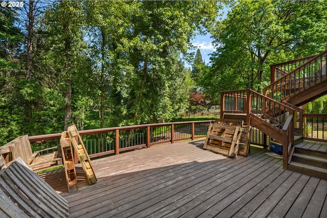 wooden deck with stairs