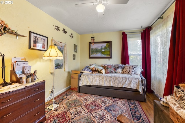 1495 N Hemlock St, Coquille, OR 97423 - bedroom with wood finished floors and ceiling fan
