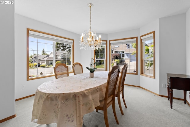 8346 SE 141st Ave, Portland, OR 97236 - dining space with light colored carpet and a chandelier