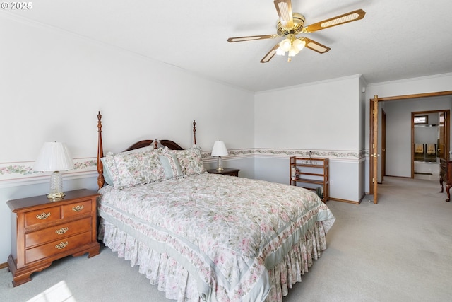 8346 SE 141st Ave, Portland, OR 97236 - bedroom with light colored carpet, crown molding, and a ceiling fan