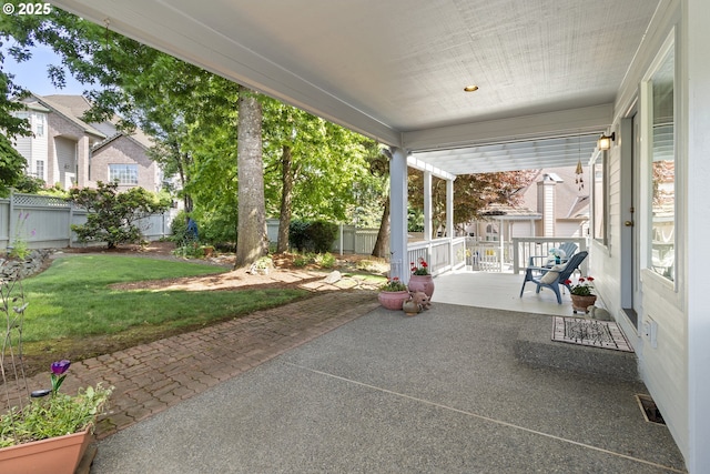8346 SE 141st Ave, Portland, OR 97236 - covered porch featuring a fenced backyard