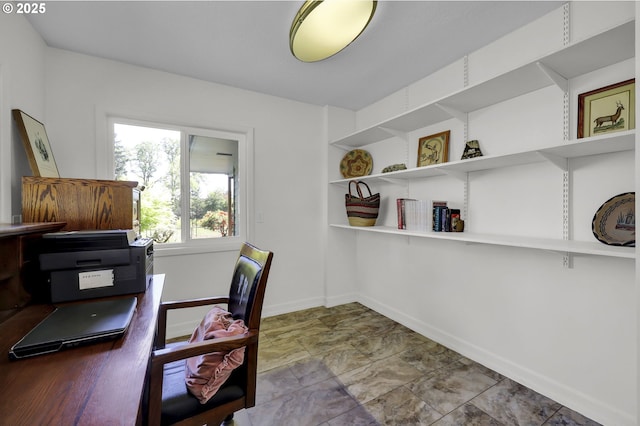 office area with baseboards