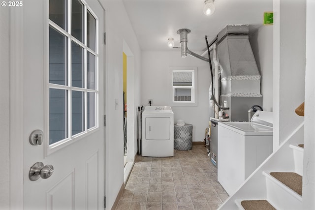 255 W F St, Halsey, OR 97348 - clothes washing area with independent washer and dryer