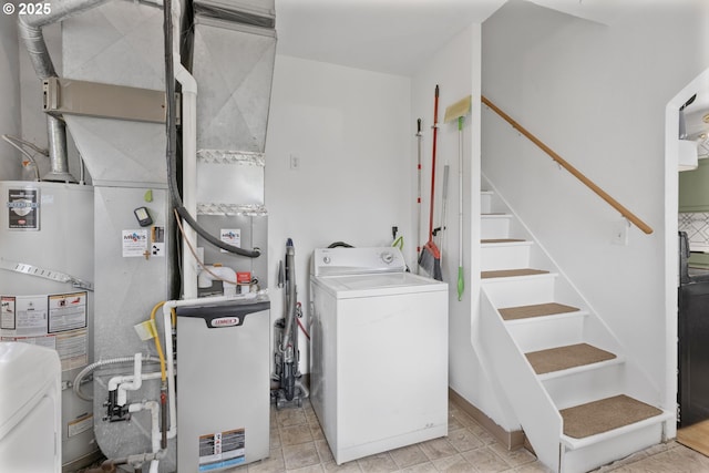 255 W F St, Halsey, OR 97348 - laundry area featuring washer / clothes dryer and strapped water heater