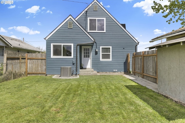 255 W F St, Halsey, OR 97348 - rear view of house with central AC