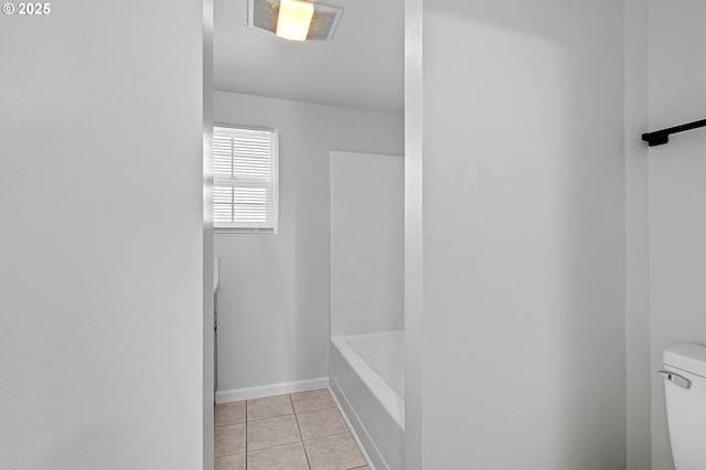 2745 C St, Springfield, OR 97477 - bathroom with toilet, tile patterned floors, a bath, baseboards, and a shower