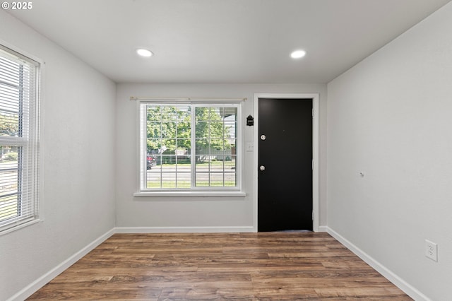 2745 C St, Springfield, OR 97477 - foyer entrance with wood finished floors, baseboards, and recessed lighting