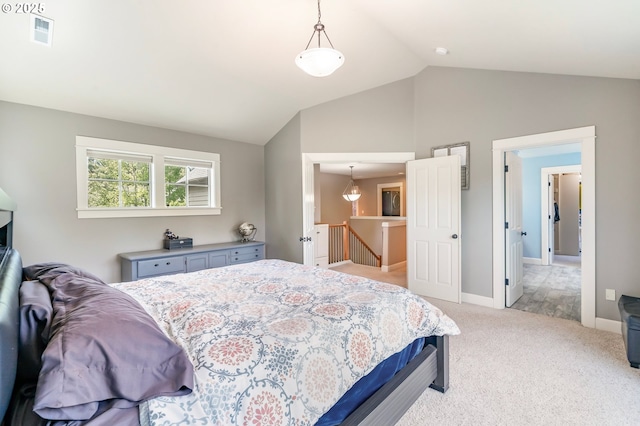 14390 SW Connor Pl, Portland, OR 97224 - bedroom with vaulted ceiling and light colored carpet