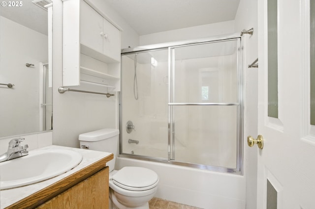 18522 SW Mcclarey Dr, Beaverton, OR 97007 - full bath featuring vanity, toilet, and shower / bath combination with glass door