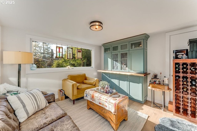 interior space with light hardwood / wood-style flooring