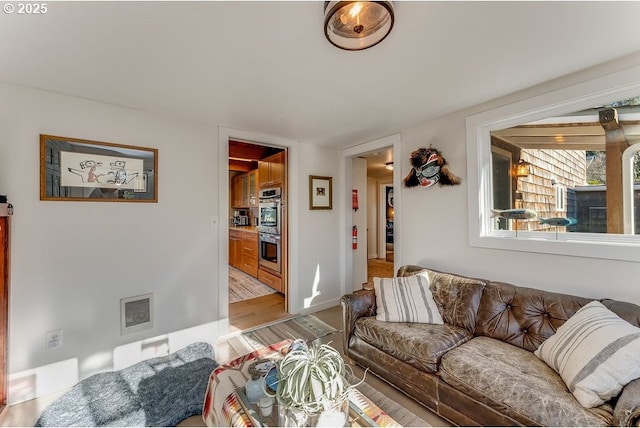 living room featuring light hardwood / wood-style flooring