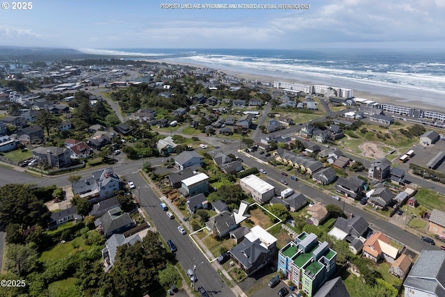 118 SW Brook St, Newport, OR 97365 - aerial overview of property's location featuring expansive beach