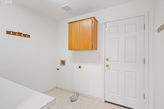 1939 NE Harewood Pl, Hillsboro, OR 97124 - clothes washing area with hookup for an electric dryer, cabinet space, light floors, washer hookup, and baseboards