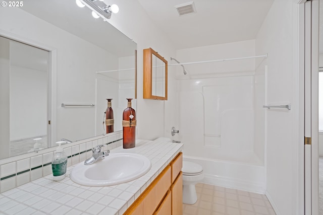 1939 NE Harewood Pl, Hillsboro, OR 97124 - bathroom with toilet, shower / washtub combination, vanity, and tile patterned floors