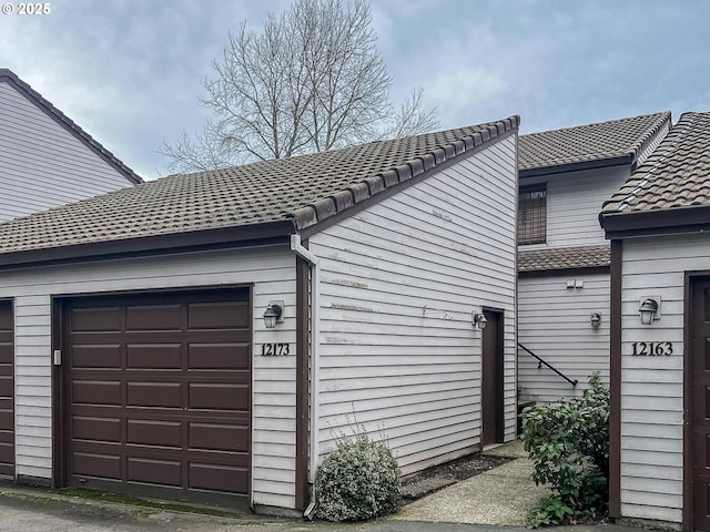 view of garage