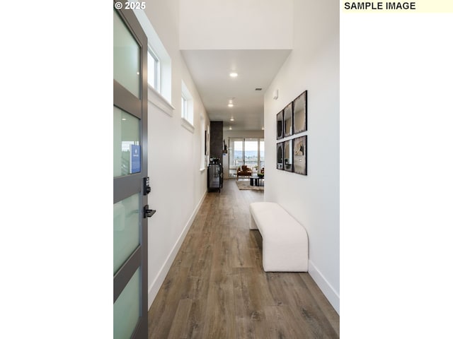 1403 N 41st Pl, Ridgefield, WA 98642 - corridor featuring wood finished floors, baseboards, and recessed lighting