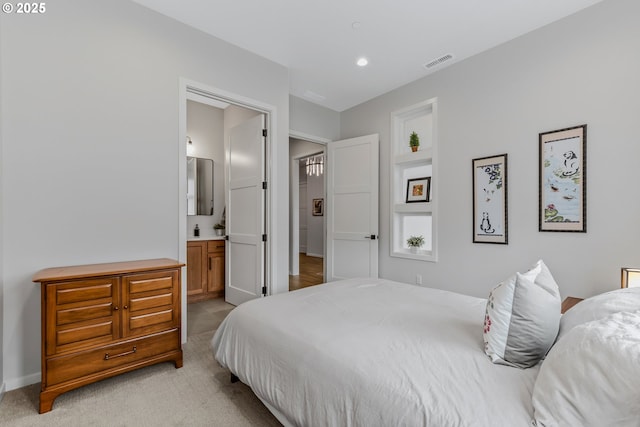 18500 NE 79th St, Vancouver, WA 98682 - bedroom with light carpet, recessed lighting, and ensuite bath